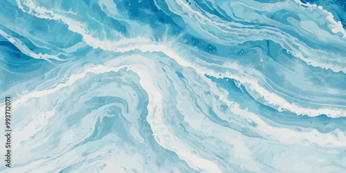 Silver and blue wavy sea ocean marble texture background.