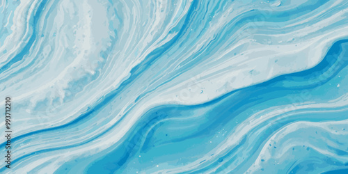 Vector abstract soft blue and silver print sea water and ocean marble texture background.