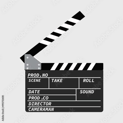 movie clapperboard director for cinema with inscriptions on a white background