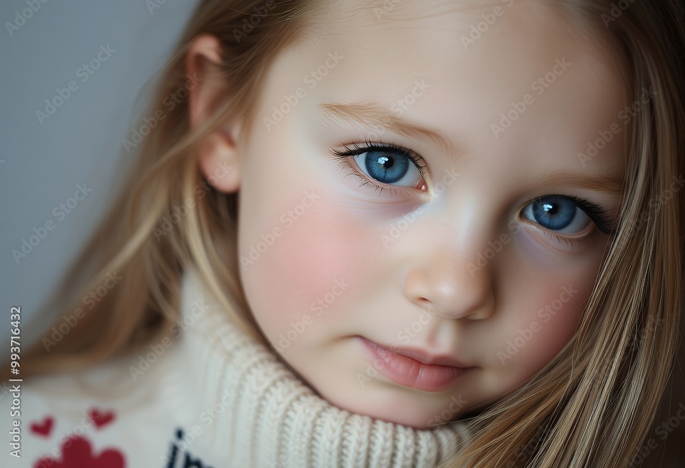 A girl with a blue eyes and a sweater that says quot im a quot A girl with a blue eyes and a sweater that says quot im a quot