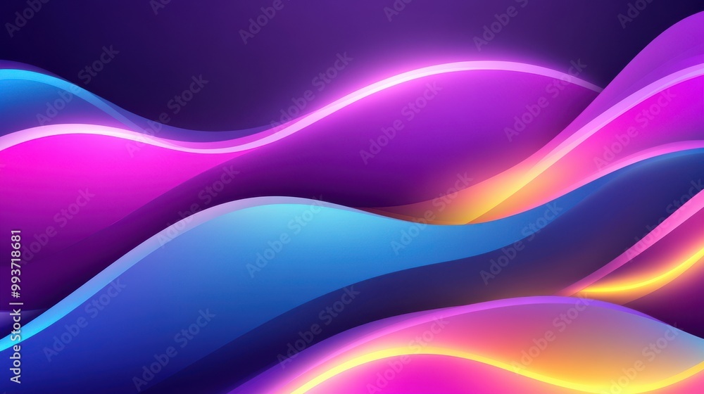 Fototapeta premium Vibrant Neon Waves with Bright Gradient Effects