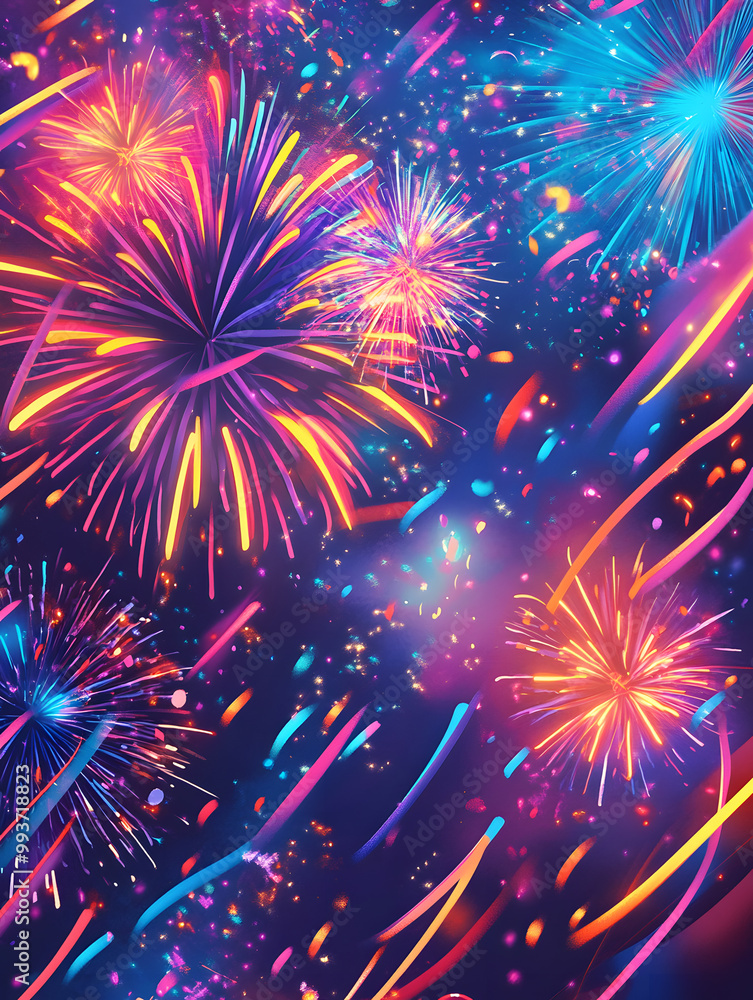 Fototapeta premium Christmas and New Year-themed graphic background