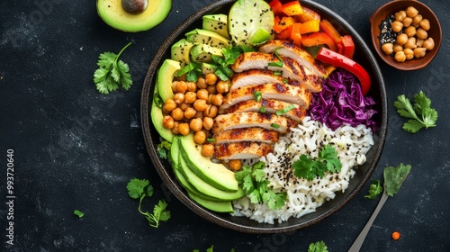 Woman carrying a tray of delectable vegetarian or vegan meals. nutritious vegan dinner. Healthy vegan meal served in a Buddha bowl. Healthy eating or diet