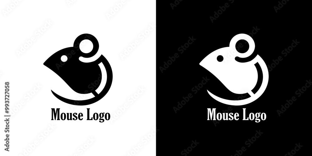 Fototapeta premium Mouse-shaped logo design with a simple model