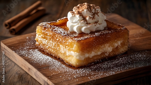 Rustic Crème Brûlée French Toast with Cinnamon