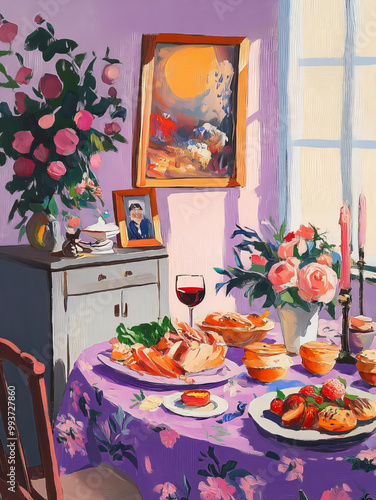 Wallpaper Mural Poster Wall art Acrylic Retro Delicate shades Postcard Cute Nature Minimalism Nature Still life Aesthetics Citrus Cherry Flowers Torontodigital.ca