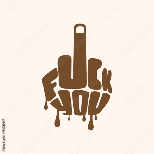 illustration of a melting middle finger	