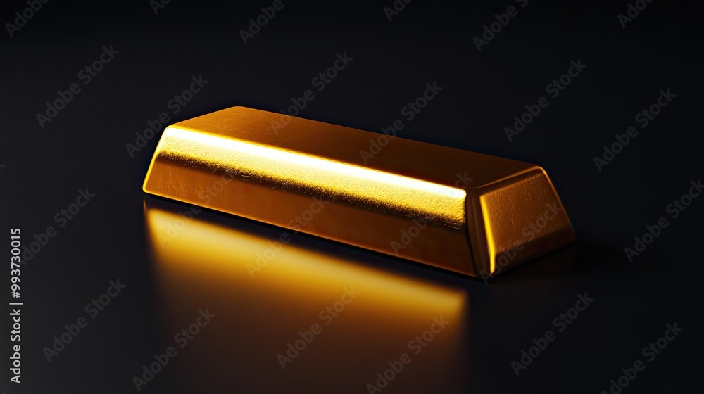 Gold bar with sharp, clean edges, polished surface, symbolizing investment and wealth Gold bar with sharp, clean edges, polished surface, symbolizing investment and wealth