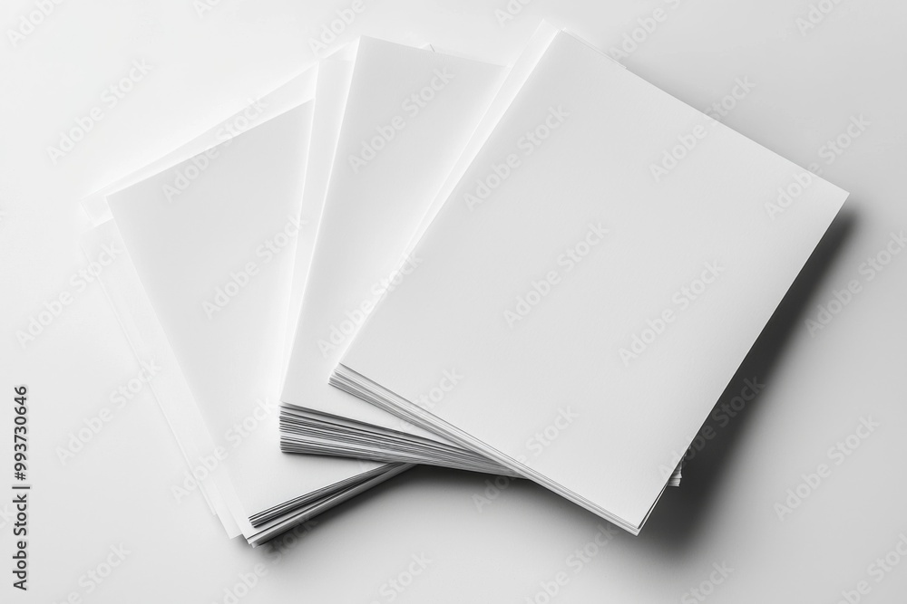 Blank A4 Stacked Paper Mockup isolated created with Generative AI Blank A4 Stacked Paper Mockup isolated created with Generative AI