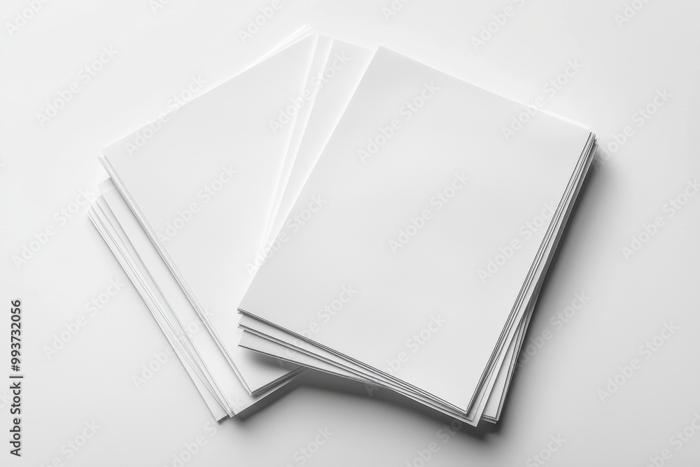 Blank A4 Stacked Paper Mockup isolated created with Generative AI Blank A4 Stacked Paper Mockup isolated created with Generative AI
