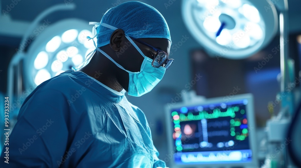 Surgeon Performing Complex Heart Surgery in Operating Room Surgeon Performing Complex Heart Surgery in Operating Room