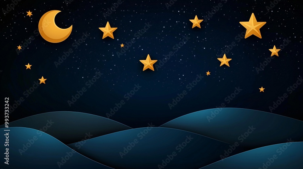 Naklejka premium Minimalist night sky