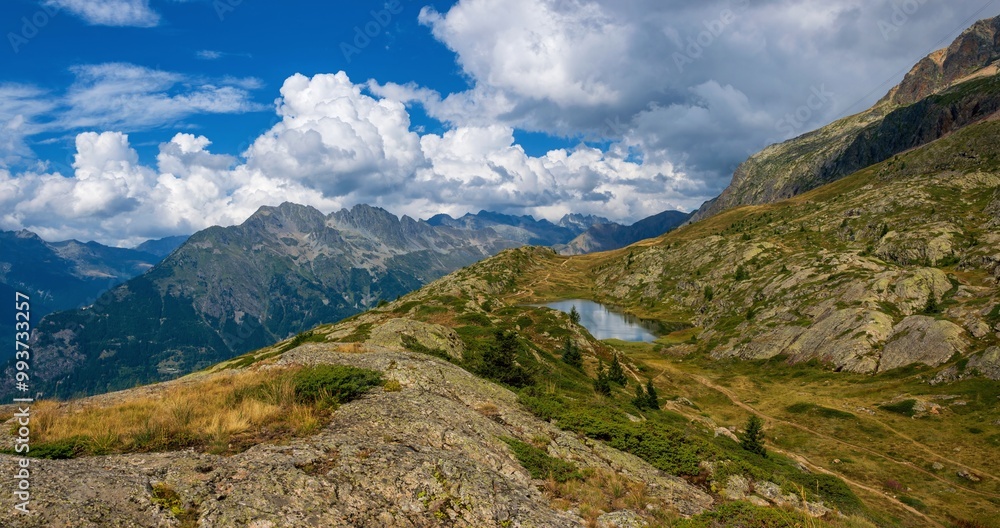 panorama of the mountains in Alpes d'Huez