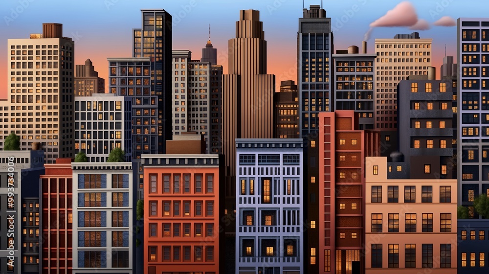 Fototapeta premium Minimalist skyline