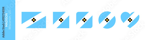 Flag of Madison city, Wisconsin, US