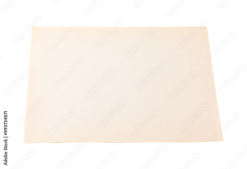 One old paper sheet isolated on white One old paper sheet isolated on white