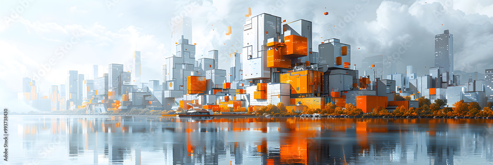 Abstract of digital art of an urban landscape Abstract of digital art of an urban landscape