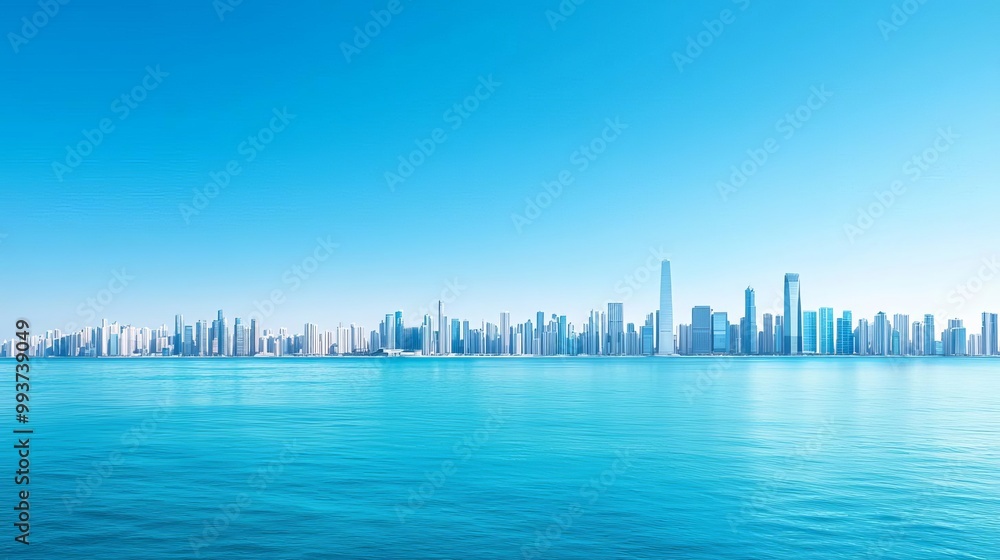 Fototapeta premium City skyline on a bright