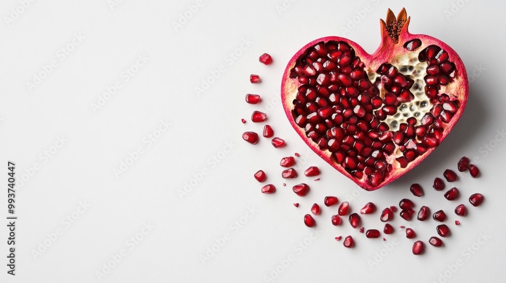 Heart-shaped pomegranate cut in half Heart-shaped pomegranate cut in half