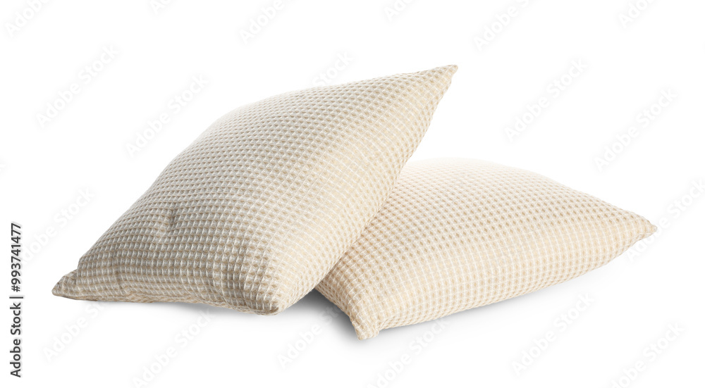 Two soft light pillows isolated on white Two soft light pillows isolated on white