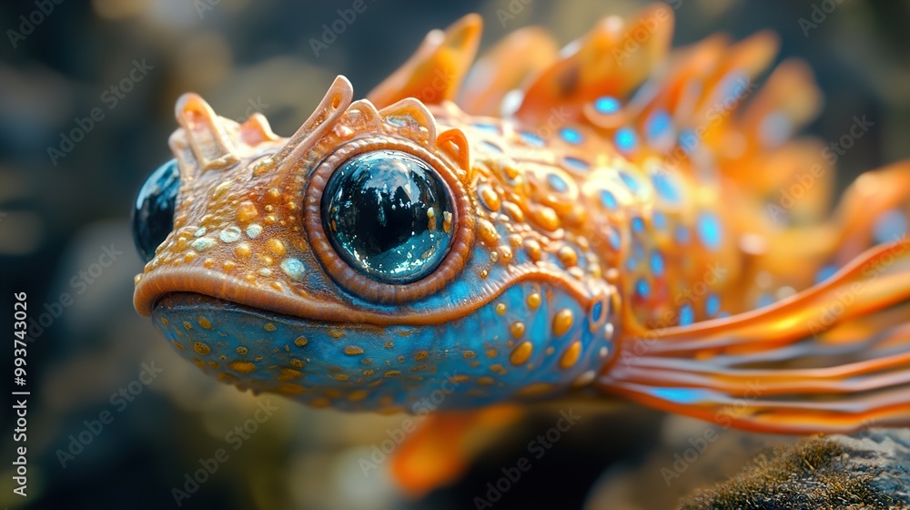 Close-up of a Colorful Fantasy Fish Creature Close-up of a Colorful Fantasy Fish Creature