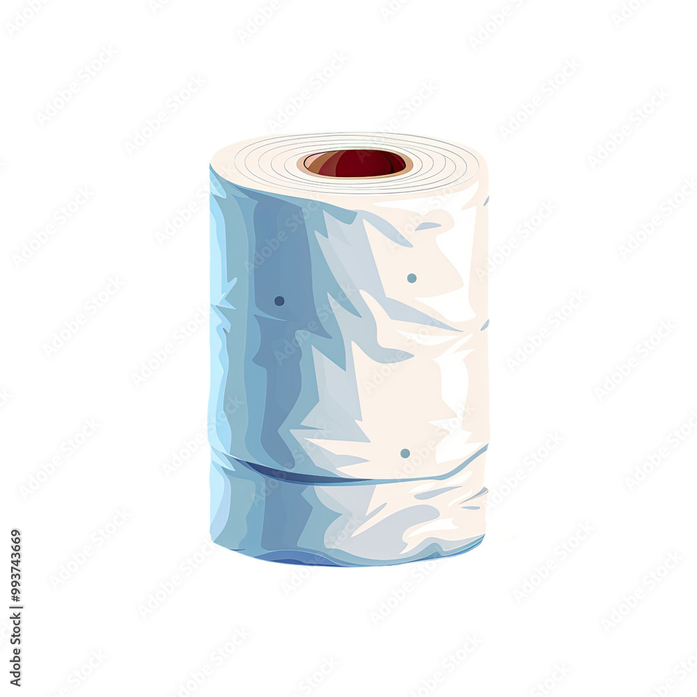 flat illustration of a single toilet paper minimal style, white background. flat illustration of a single toilet paper minimal style, white background.