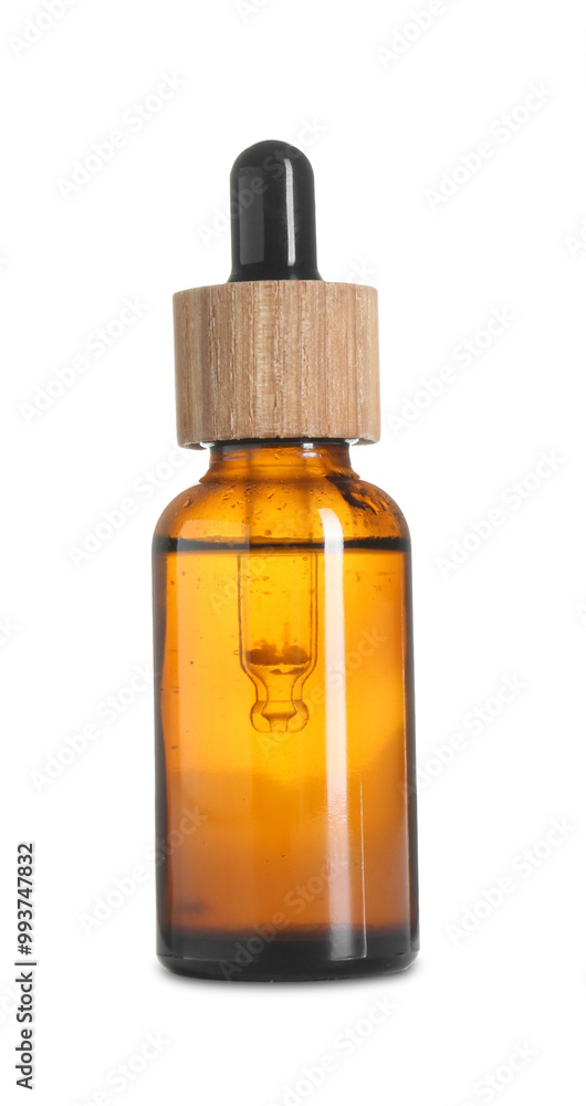 Bottle of herbal tincture isolated on white Bottle of herbal tincture isolated on white