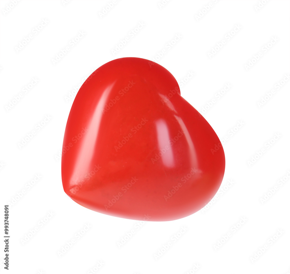One red decorative heart isolated on white One red decorative heart isolated on white