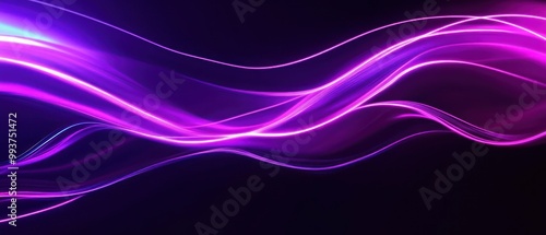 Abstract waves of purple light create a dynamic and vibrant visual effect.