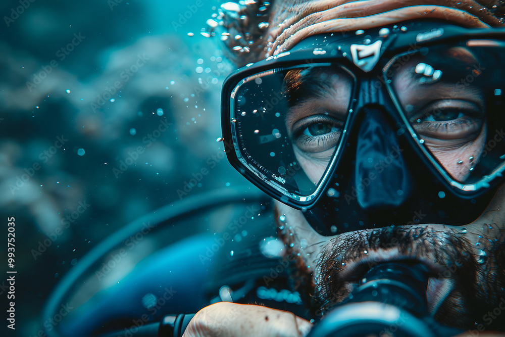 Professional skilled diver exploring underwater bio diversity sea ocean, Generative AI Professional skilled diver exploring underwater bio diversity sea ocean, Generative AI