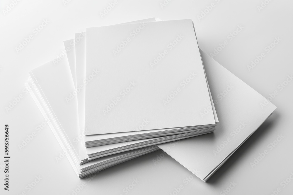 Blank A4 Stacked Paper Mockup isolated created with Generative AI Blank A4 Stacked Paper Mockup isolated created with Generative AI