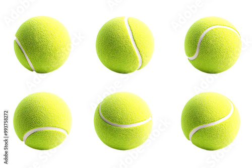 Tennis ball isolated on transparent background,3d render, Yellow Tennis ball,sports equipment,PNG file,tennis ball icon,Sport concept,green tennis ball set,Сlose-up of tennis ball, Ai