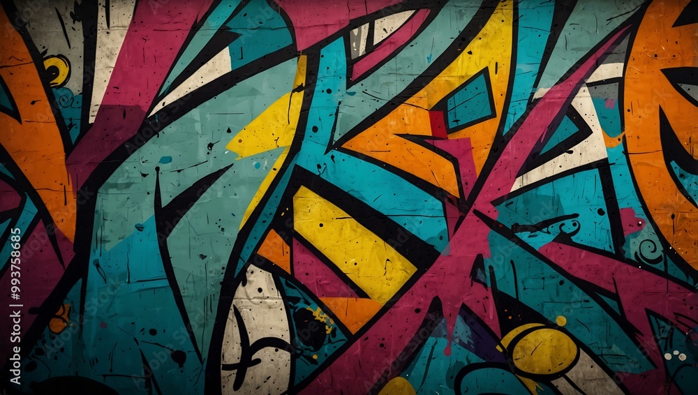 Abstract graffiti-style color pattern. Abstract graffiti-style color pattern.