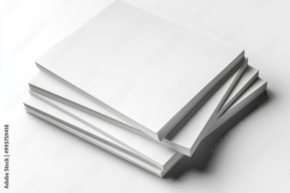 Blank A4 Stacked Paper Mockup isolated created with Generative AI Blank A4 Stacked Paper Mockup isolated created with Generative AI