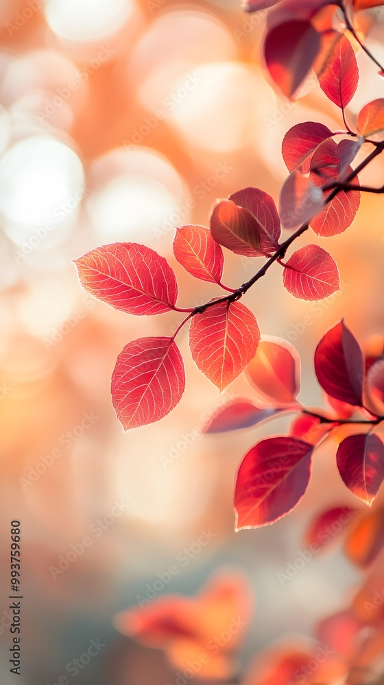 Autumn background with red and orange leaves and bokeh light effect. Autumn background with blurred nature scene Autumn background with red and orange leaves and bokeh light effect. Autumn background with blurred nature scene