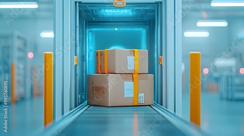 Wallpaper Mural Close up of an X ray Machine Scanning Luggage and Packages at a Building Entrance Torontodigital.ca