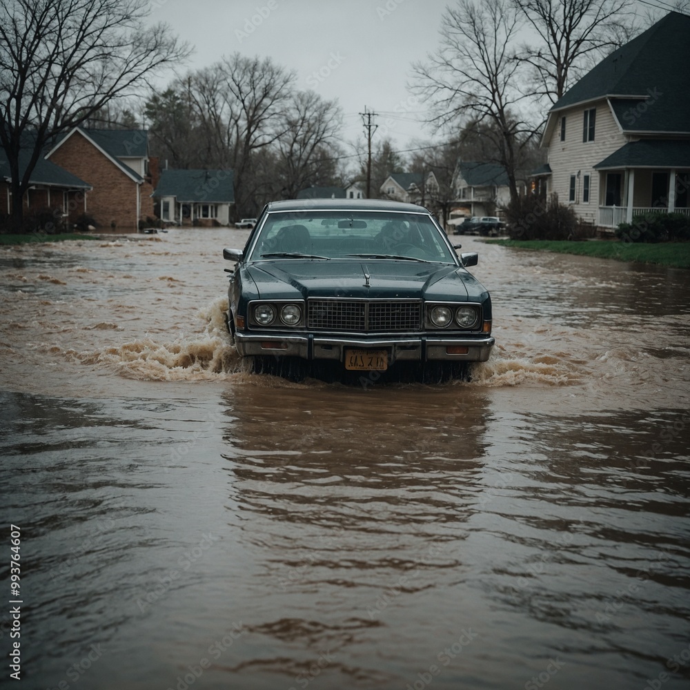 City streets overwhelmed by floodwaters after torrential downpour, leading to significant damage City streets overwhelmed by floodwaters after torrential downpour, leading to significant damage