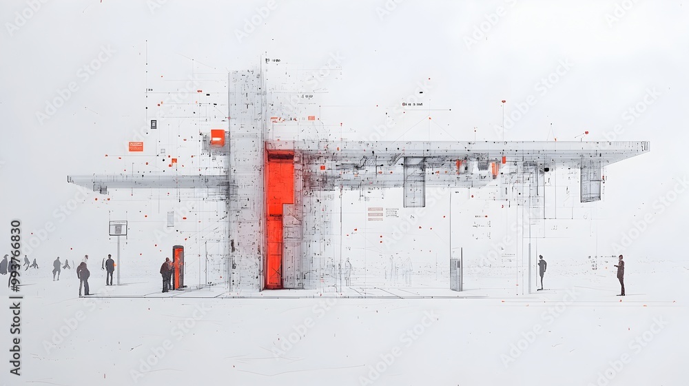 Detailed schematic diagram illustrating the layout and components of a ...