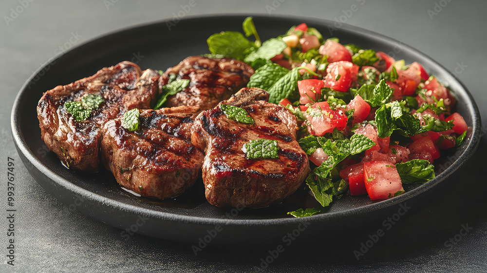 lamb chops with mint and summer salad a ketogenic diet meal lamb chops with mint and summer salad a ketogenic diet meal