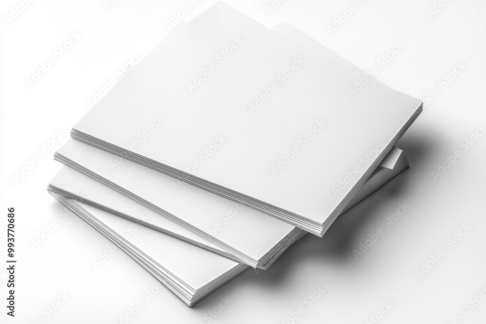 Blank A4 Stacked Paper Mockup isolated created with Generative AI Blank A4 Stacked Paper Mockup isolated created with Generative AI