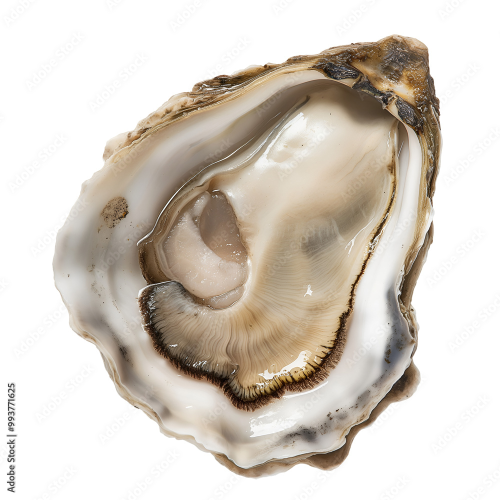 Naklejka premium Oyster, Seafood, Isolated on Transparent Background, Graphic Resource for Gourmet Advertising, Menu Design and Packaging