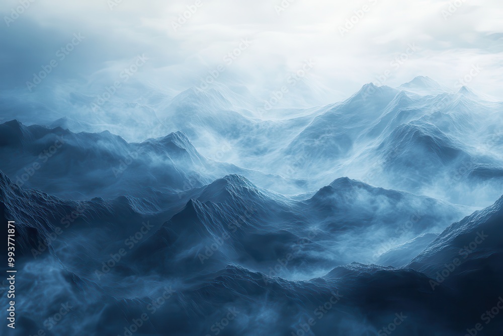 Misty Mountains with a Blue Haze Misty Mountains with a Blue Haze