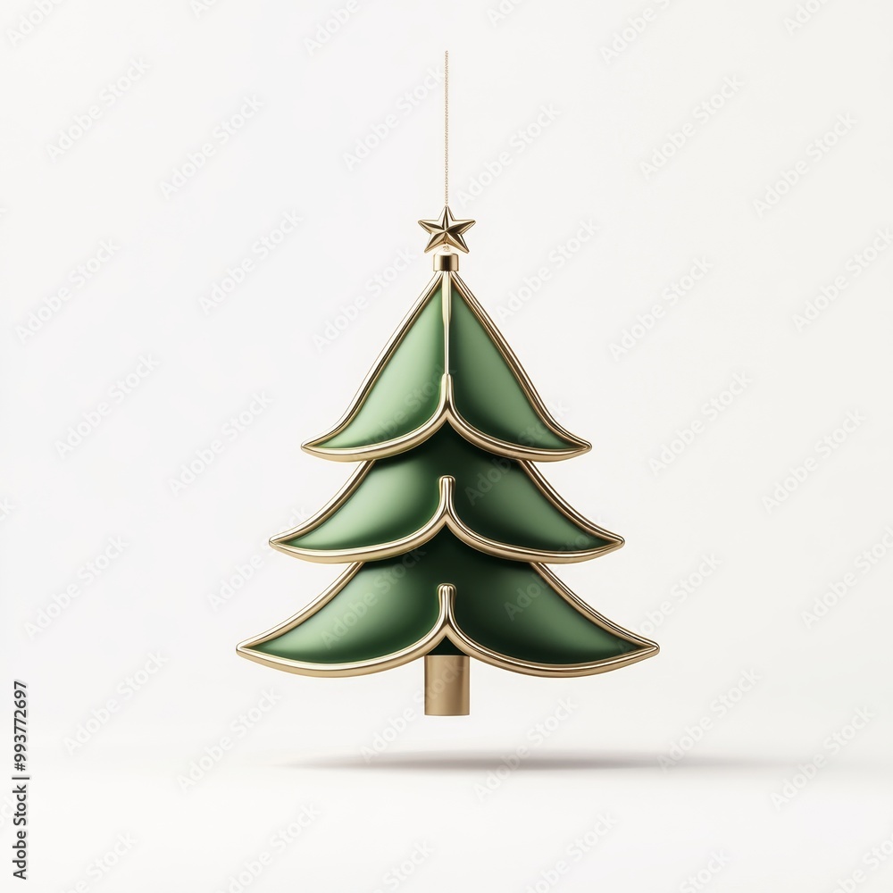 Obraz premium Modern 3D Christmas Tree Ornament for Campaigns