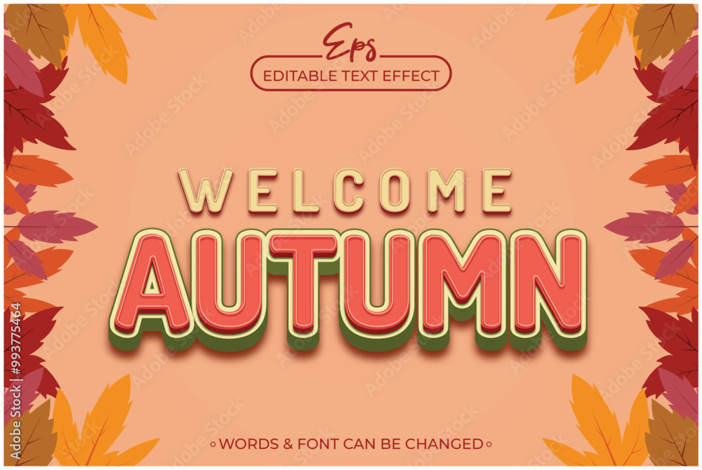 Obraz premium Welcome Autumn poster with editable text effect