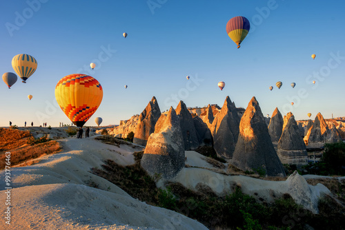 Balony w Kapadocji w Turcji w 2024 roku. photo