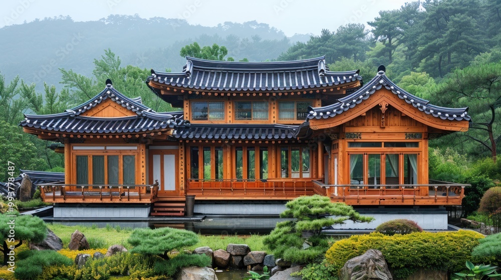 Traditional Korean home designs are known for their elegant, simple architecture and often use natural materials such as wood Traditional Korean home designs are known for their elegant, simple architecture and often use natural materials such as wood