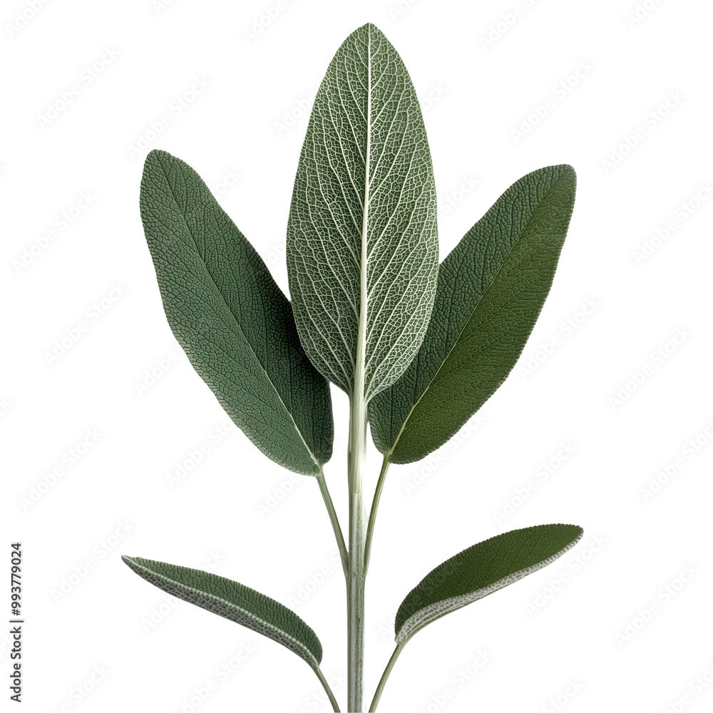 Obraz premium Sage, Herb, Isolated on Transparent Background, Graphic Resource for Gourmet Advertising, Menu Design and Packaging