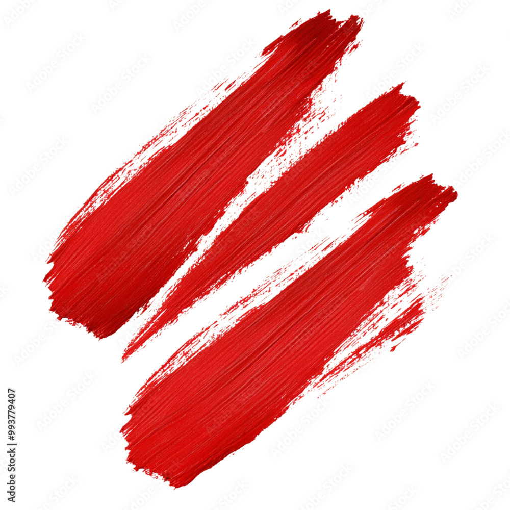 Red paint brush strokes in the shape of red stripes on a white background Red paint brush strokes in the shape of red stripes on a white background