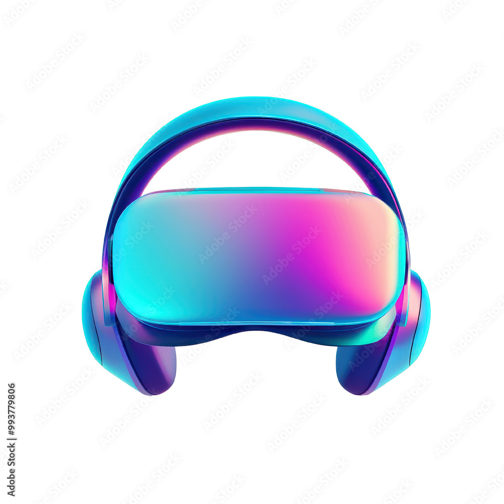 custom made wallpaper toronto digitalVibrant virtual reality headset with colorful design, ideal for gaming and immersive experiences, showcasing modern technology, transparent background.