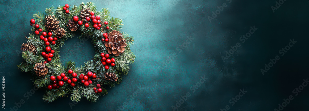 Christmas advent wreath as panorama background